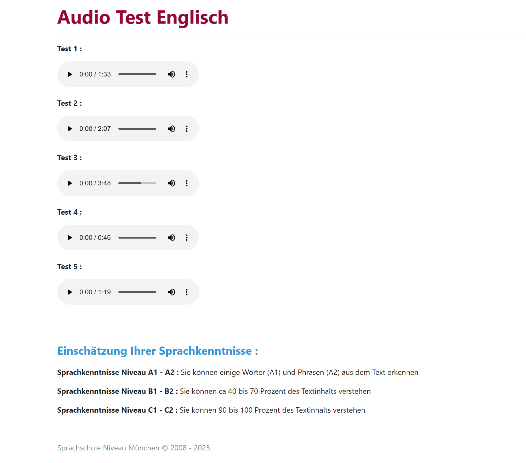 Short Test English Estimation